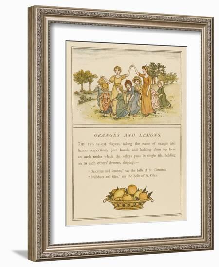 Girls Playing Oranges and Lemons-Kate Greenaway-Framed Photographic Print