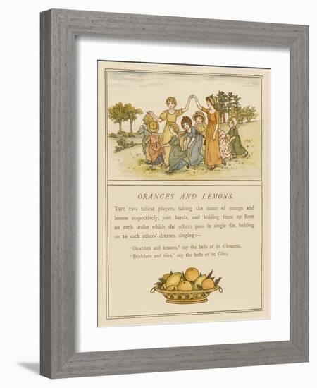 Girls Playing Oranges and Lemons-Kate Greenaway-Framed Photographic Print