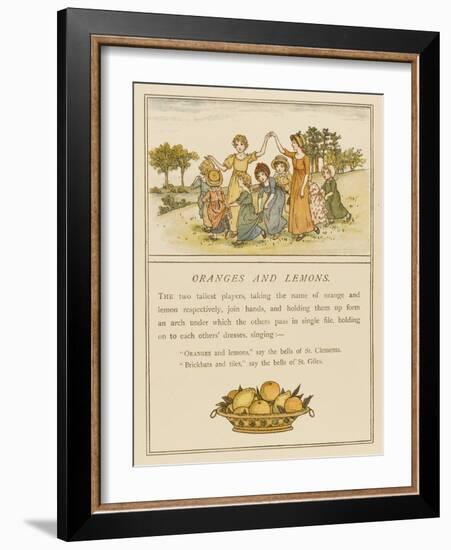 Girls Playing Oranges and Lemons-Kate Greenaway-Framed Photographic Print