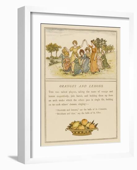 Girls Playing Oranges and Lemons-Kate Greenaway-Framed Photographic Print