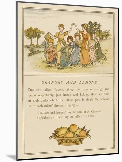 Girls Playing Oranges and Lemons-Kate Greenaway-Mounted Photographic Print