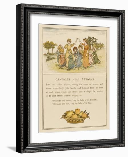 Girls Playing Oranges and Lemons-Kate Greenaway-Framed Photographic Print