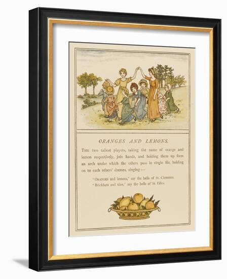 Girls Playing Oranges and Lemons-Kate Greenaway-Framed Photographic Print