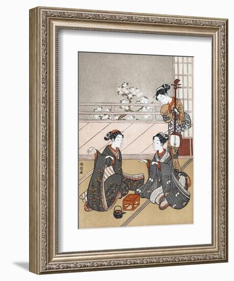 Girls Playing the Game of Ken, C1745-1770-Suzuki Harunobu-Framed Giclee Print