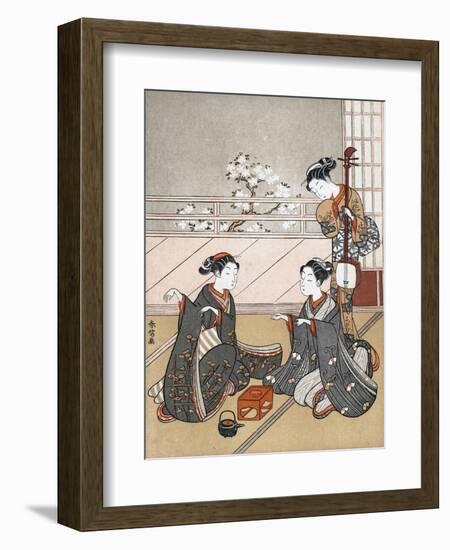 Girls Playing the Game of Ken, C1745-1770-Suzuki Harunobu-Framed Giclee Print