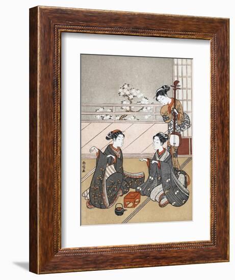 Girls Playing the Game of Ken, C1745-1770-Suzuki Harunobu-Framed Giclee Print