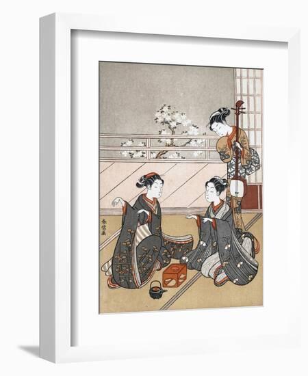 Girls Playing the Game of Ken, C1745-1770-Suzuki Harunobu-Framed Giclee Print