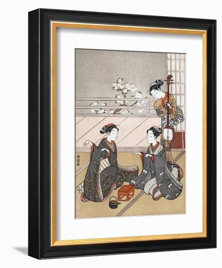 Girls Playing the Game of Ken, C1745-1770-Suzuki Harunobu-Framed Giclee Print