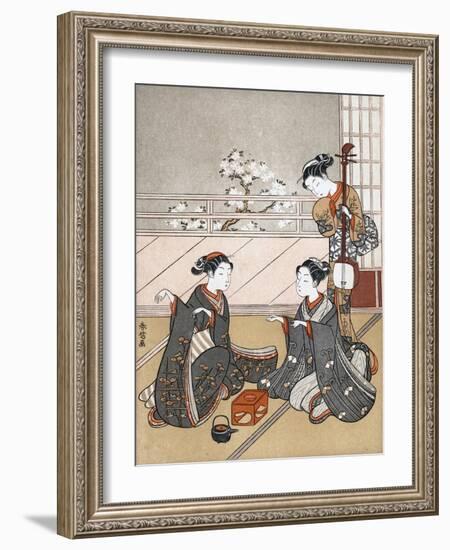 Girls Playing the Game of Ken, C1745-1770-Suzuki Harunobu-Framed Giclee Print