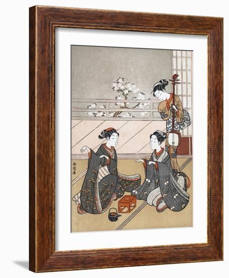 Girls Playing the Game of Ken, C1745-1770-Suzuki Harunobu-Framed Giclee Print