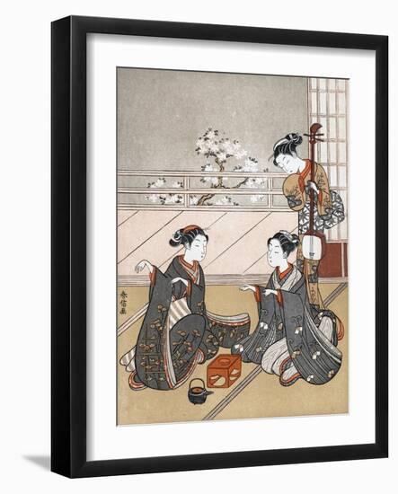 Girls Playing the Game of Ken, C1745-1770-Suzuki Harunobu-Framed Giclee Print