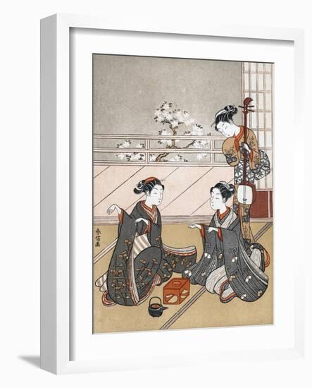 Girls Playing the Game of Ken, C1745-1770-Suzuki Harunobu-Framed Giclee Print