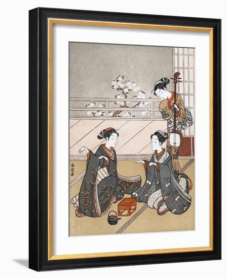 Girls Playing the Game of Ken, C1745-1770-Suzuki Harunobu-Framed Giclee Print