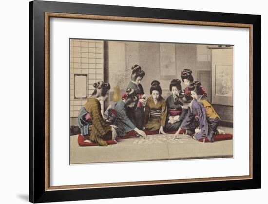 Girls Playing Uta-Garuta-The Kyoto Collection-Framed Premium Giclee Print