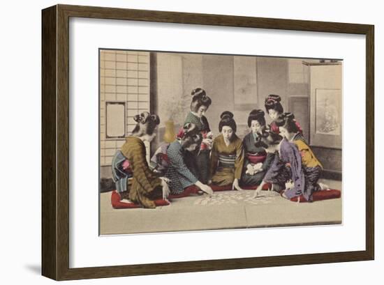 Girls Playing Uta-Garuta-The Kyoto Collection-Framed Premium Giclee Print