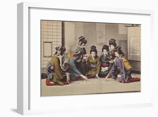 Girls Playing Uta-Garuta-The Kyoto Collection-Framed Premium Giclee Print