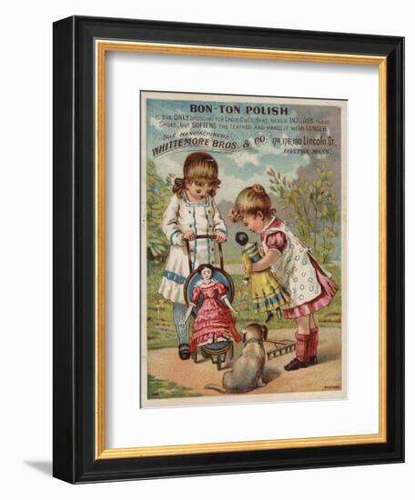 Girls Playing with Dolls-null-Framed Giclee Print