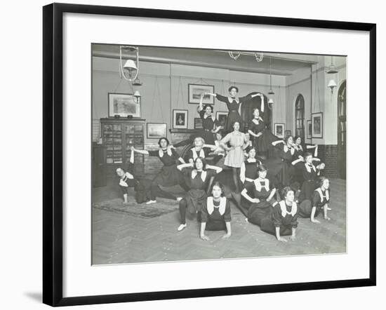 Girls Posed in Tableaux, Sandhurst Road Evening Institute, London, 1914-null-Framed Photographic Print