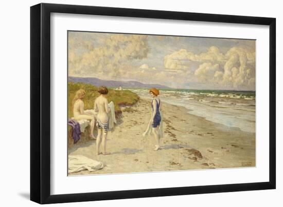 Girls Preparing to Bathe on a Beach-Paul Fischer-Framed Giclee Print