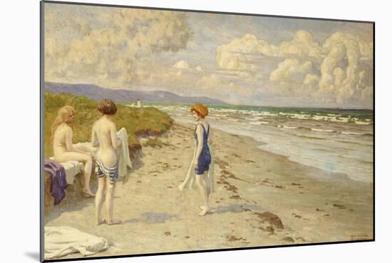 Girls Preparing to Bathe on a Beach-Paul Fischer-Mounted Giclee Print