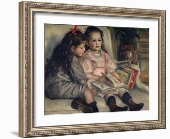 Girls Reading, Ca. 1880-Pierre-Auguste Renoir-Framed Art Print