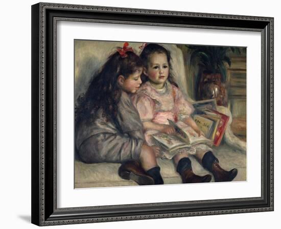 Girls Reading, Ca. 1880-Pierre-Auguste Renoir-Framed Art Print