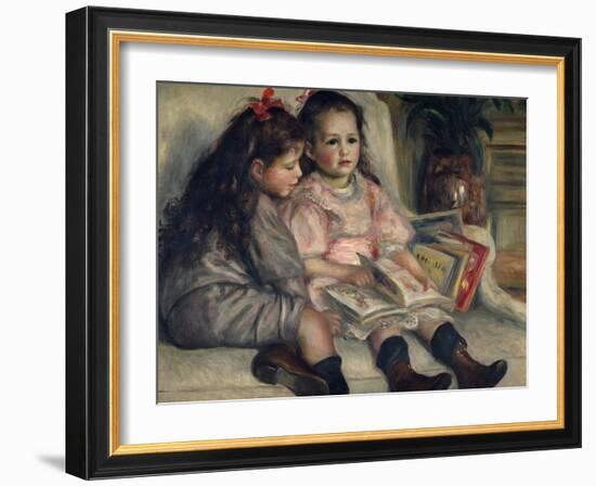 Girls Reading, Ca. 1880-Pierre-Auguste Renoir-Framed Art Print