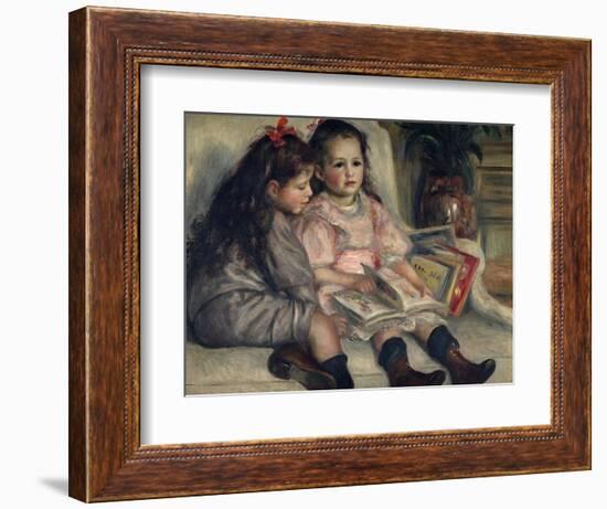 Girls Reading, Ca. 1880-Pierre-Auguste Renoir-Framed Art Print