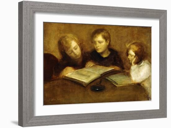 Girls Reading-Eugene Carriere-Framed Giclee Print