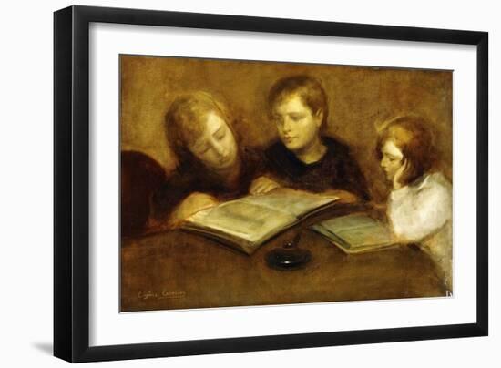 Girls Reading-Eugene Carriere-Framed Giclee Print