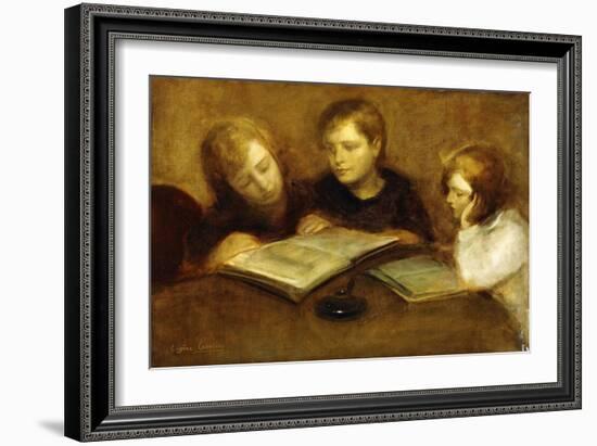 Girls Reading-Eugene Carriere-Framed Giclee Print