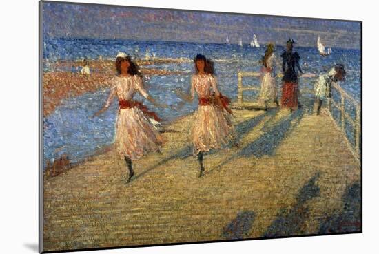 Girls Running, Walberswick Pier-Philip Wilson Steer-Mounted Giclee Print