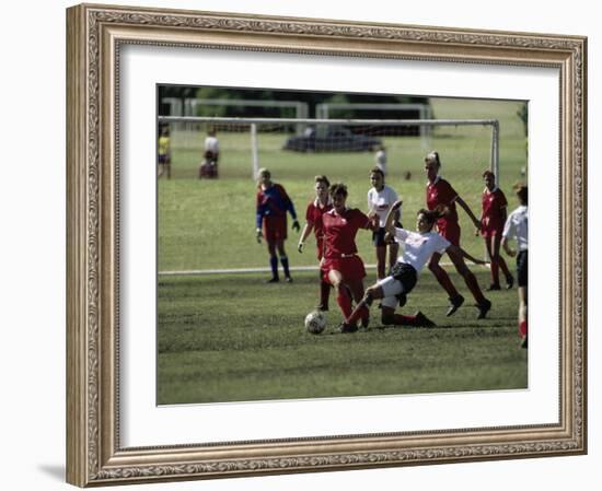 Girls' Soccer Game-null-Framed Photographic Print