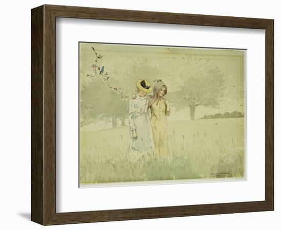 Girls Strolling in an Orchard, 1879-Winslow Homer-Framed Giclee Print