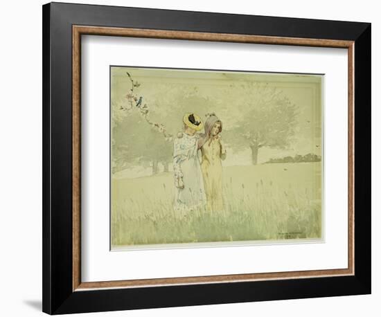 Girls Strolling in an Orchard, 1879-Winslow Homer-Framed Giclee Print