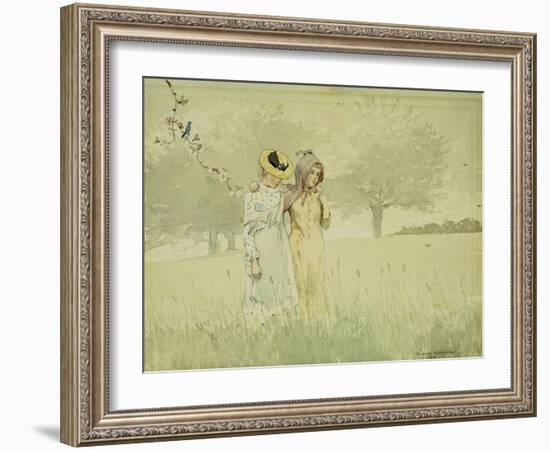 Girls Strolling in an Orchard, 1879-Winslow Homer-Framed Giclee Print