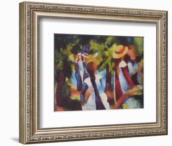 Girls Under the Trees-Auguste Macke-Framed Art Print