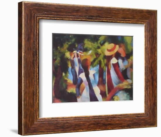 Girls Under the Trees-Auguste Macke-Framed Art Print