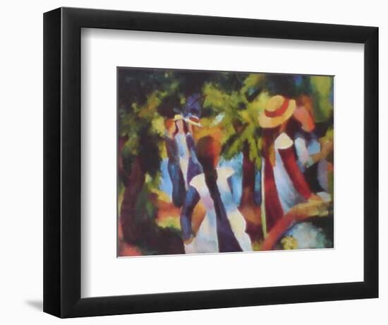 Girls Under the Trees-Auguste Macke-Framed Art Print