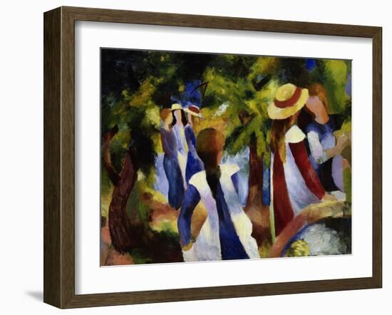 Girls under Trees, 1914-Auguste Macke-Framed Giclee Print