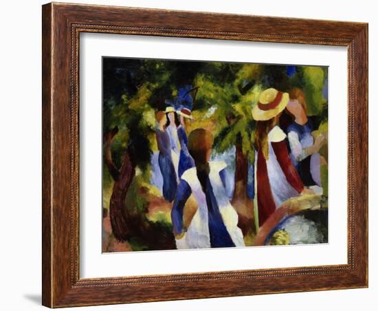 Girls under Trees, 1914-Auguste Macke-Framed Giclee Print