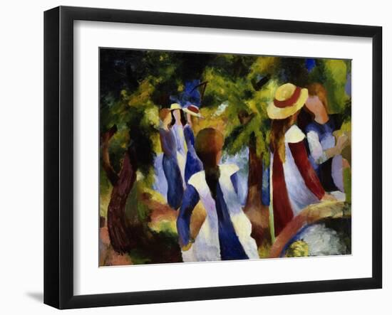 Girls under Trees, 1914-Auguste Macke-Framed Giclee Print