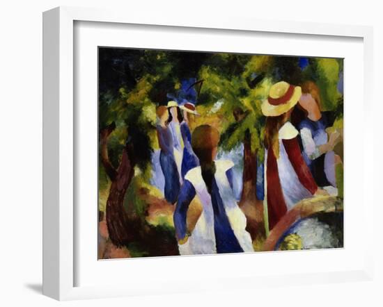 Girls under Trees, 1914-Auguste Macke-Framed Giclee Print