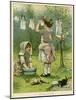 Girls Wash Dolls Clothes-null-Mounted Art Print