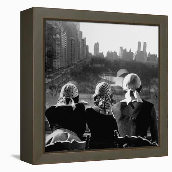 Girls Wearing Bandannas, Looking Out over Central Park-Gordon Parks-Framed Premier Image Canvas