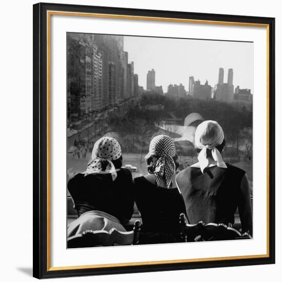 Girls Wearing Bandannas, Looking Out over Central Park-Gordon Parks-Framed Premium Photographic Print