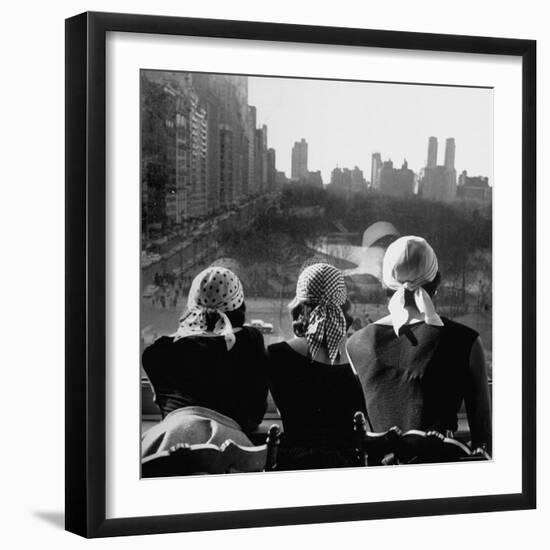 Girls Wearing Bandannas, Looking Out over Central Park-Gordon Parks-Framed Photographic Print