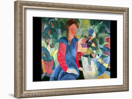 Girls with Fish Bell-Auguste Macke-Framed Art Print