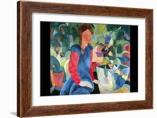 Girls with Fish Bell-Auguste Macke-Framed Art Print