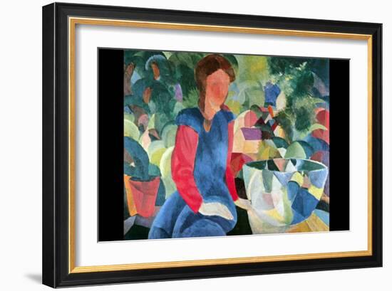 Girls with Fish Bell-Auguste Macke-Framed Art Print